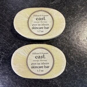 2- Gilchrist & Soames East Energy Therapy Green Tea Skincare Soap Bars SEALED